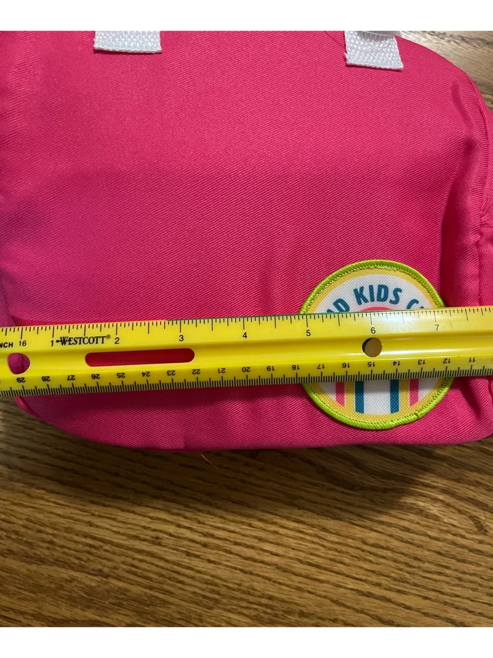 Bright Pink Kids Tote with 'Kind Kids Club' Rainbow Patch